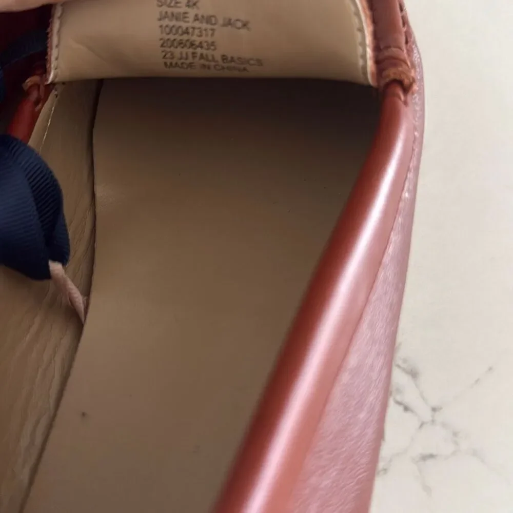 Janie and Jack Leather Driving Shoe in Brown Size 4K